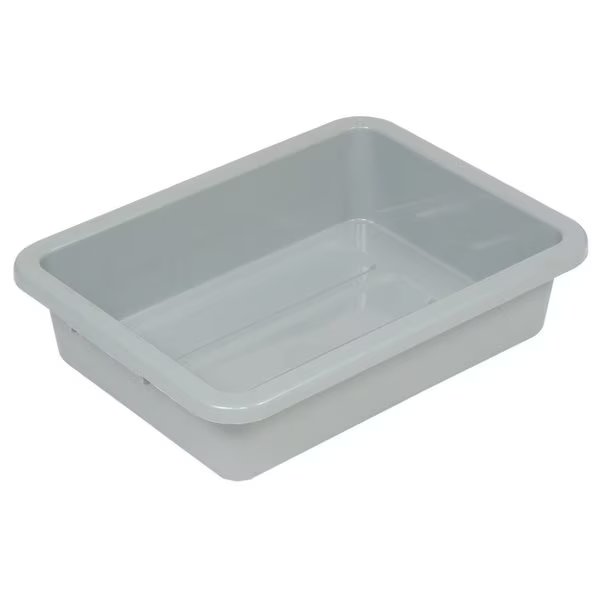 Bussing Tub, Gray, Plastic, 20-1/4 in L, 15-1/4 in W, 5 in H, Global Industrial, Mfr#: 443326